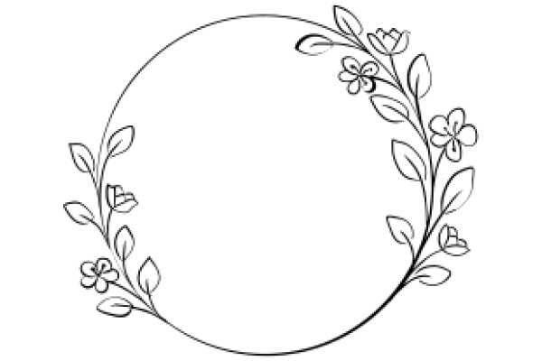 Elegant Floral Design: A Simple, Illustration of a Flower Wreath