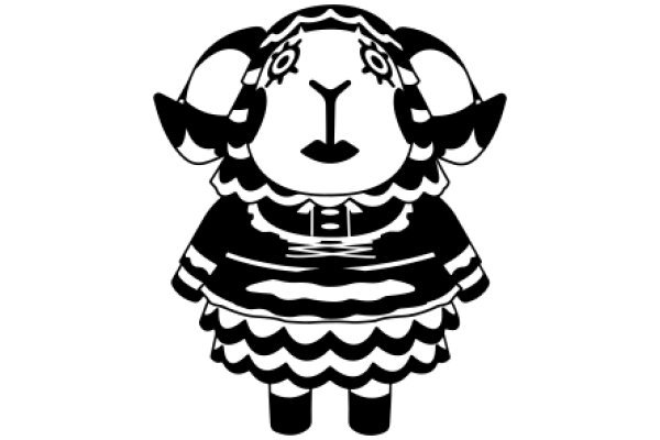 A Stylish Illustration of a Sheep Character