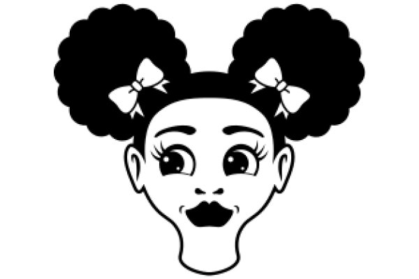 Stylized Illustration of Minnie Mouse with Bow and Smile