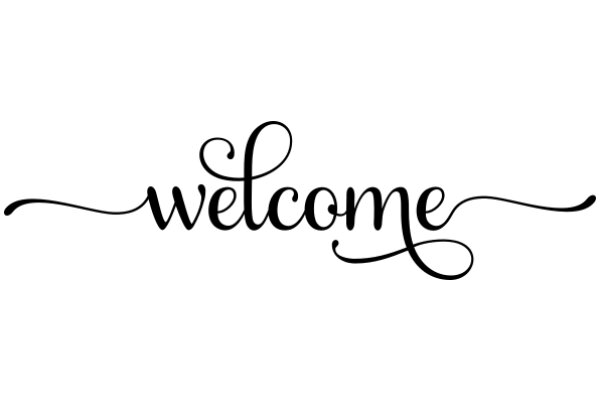 Welcome Sign with a Stylized Script