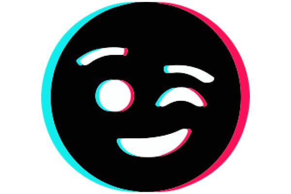 Emotional AI Icon: A Smiling Emoji with a Pink and Blue Outline