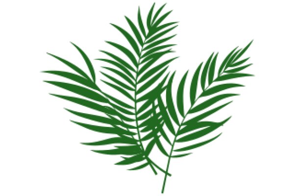 Vibrant Green Palm Leaves Against White Background