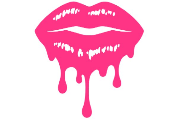 Vivid Pink Lipstick with a Dripping Effect