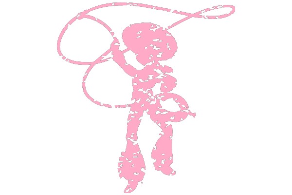 Pink Silhouette of a Person with a Rope