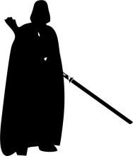 A Silhouette of Darth Vader with a Lightsaber