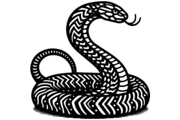 Stylized Snake Design with Intricate Patterns