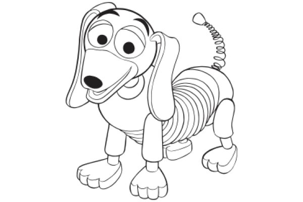 A Playful Pup: A Line Drawing of a Dog