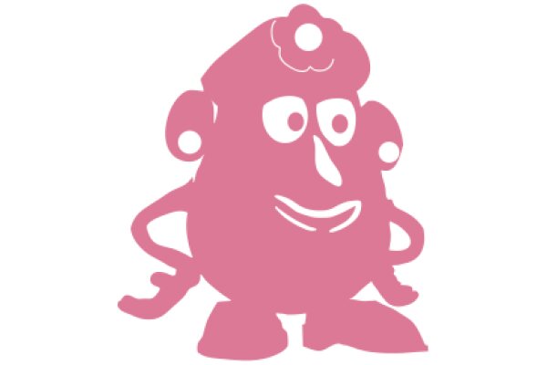 A Playful Pink Character with a Smile