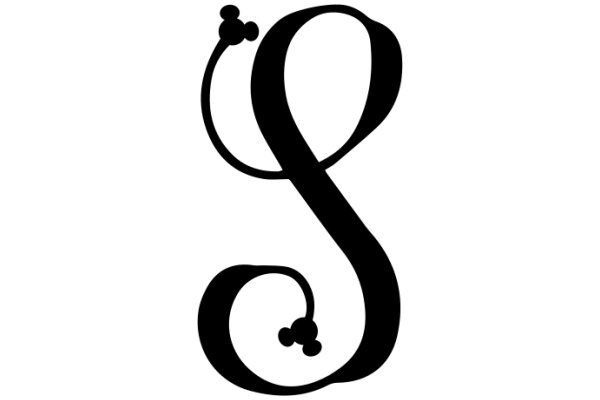 Stylized Letter 'S' with a Curly Tail