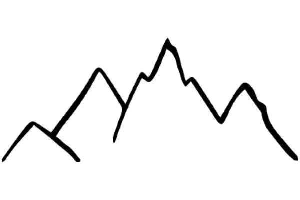 Simplistic Line Art of a Mountain Range