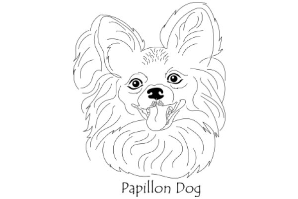 Papilion Dog: A Line Drawing