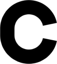 Simplicity in Design: A Single Letter 'C' in Black and White