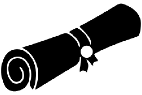 A Rolled-Up Black Scroll with a Ribbon