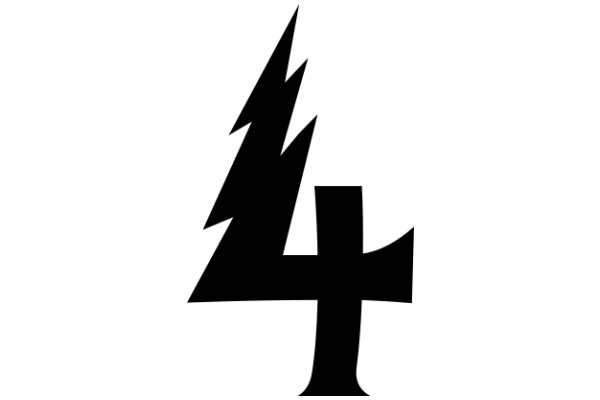 Stylized Logo of a Tree and Number Four