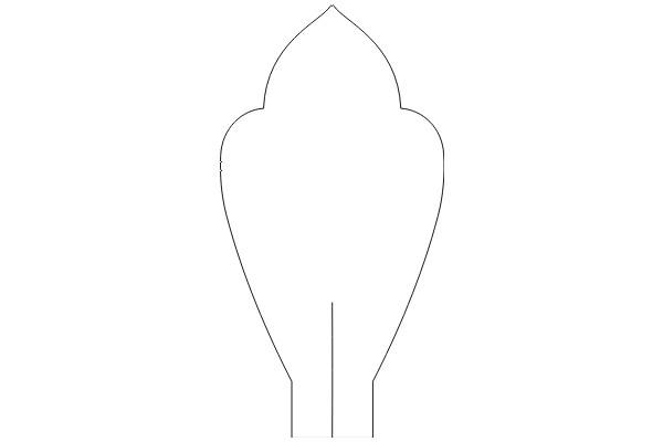 Simplified Line Drawing of a Flower-like Shape