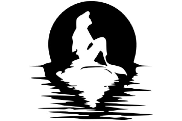 Silhouette of a Mermaid on a Moonlit Ocean