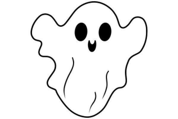 A Simple Line Drawing of a Ghost