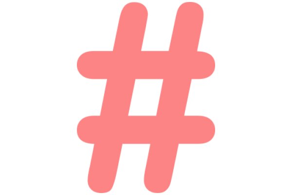 Pink Hashtag on White Background