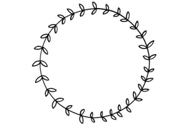 A Simple, Elegant Line Art of a Wreath