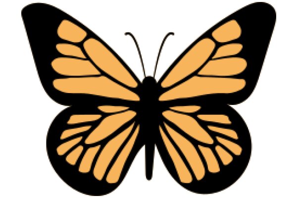 Stylized Butterfly Logo in Black and Orange