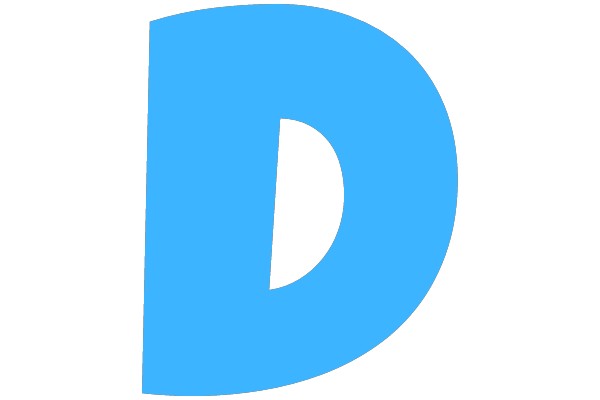 A Clear and Simple Blue Letter 'D'