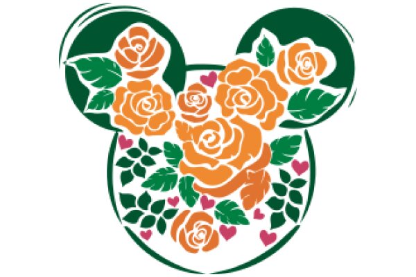 Vibrant Floral Design with Mickey Mouse Ears