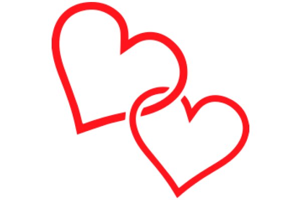 Two Red Hearts on a White Background