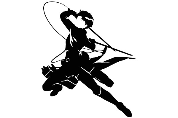 Silhouette of an Archer in Motion