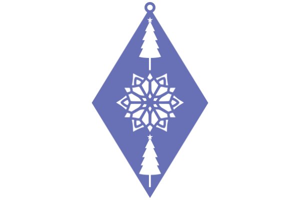 Stylized Christmas Decoration with a Purple Background and White Outline