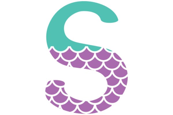 Stylized Letter 'S' with a Purple and Teal Sea Creature Design