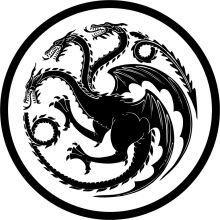 Stylized Dragon Design in Black and White