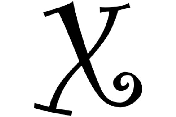 Stylized Letter X with a Swirl Design