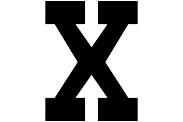 Stylized Black X on a White Background