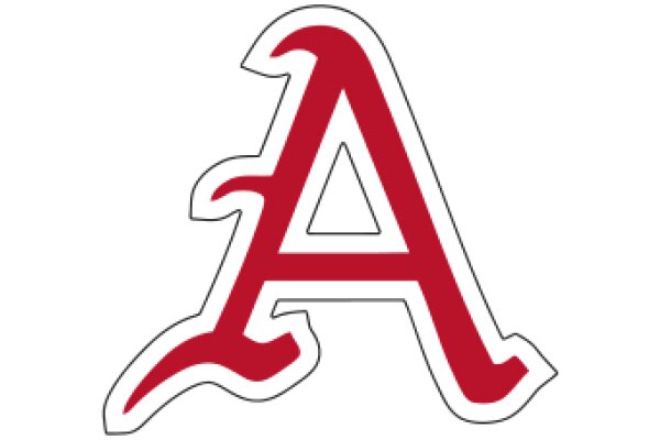 Stylized Letter 'A' in Red and White