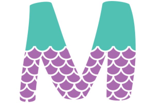 Stylized Letter M with Purple and Teal Scalloped Designs