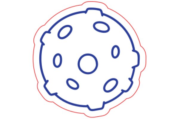 A Pixelated Artwork of a Round Object with Circles Inside