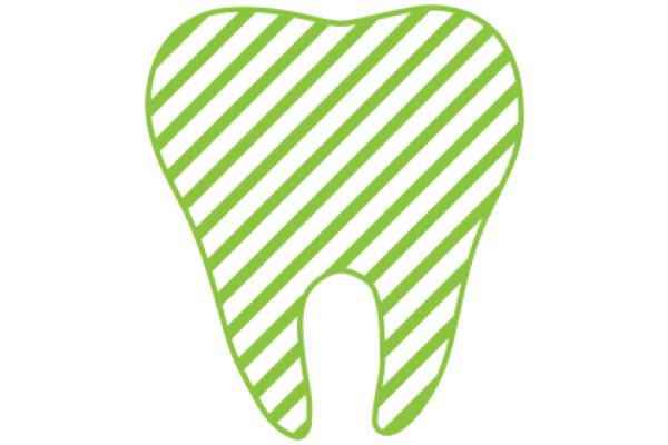 Simplistic Green and White Striped Tooth Icon