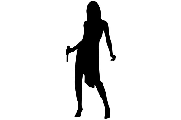 Silhouette of a Woman with a Knife in Her Hand