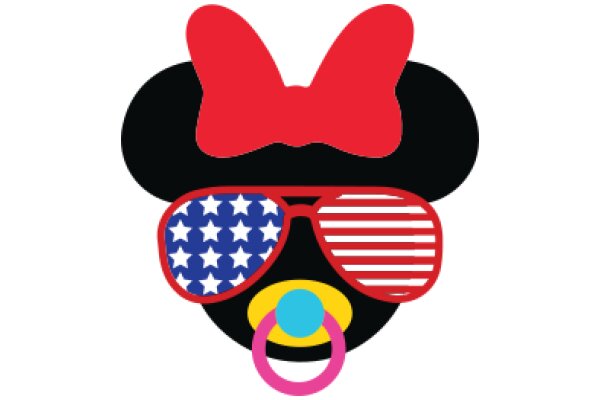 Whimsical Character: A Playful Combination of Minnie Mouse Ears, Sunglasses, and a Pacifier