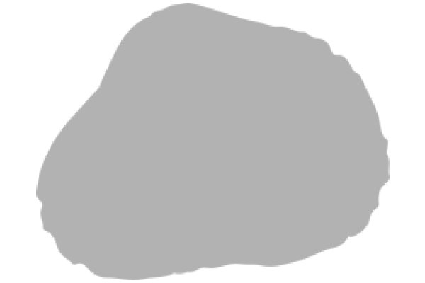 Gray Rock Silhouette Against White Background