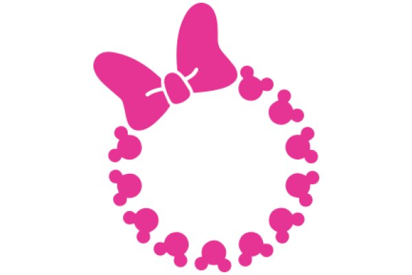 Whimsical Pink Bow and Circle Design