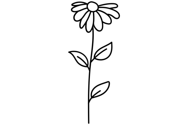 Simplicity in Nature: A Line Drawing of a Flower