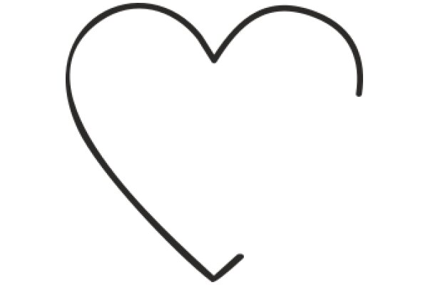 Simplistic Black Line Art of a Heart