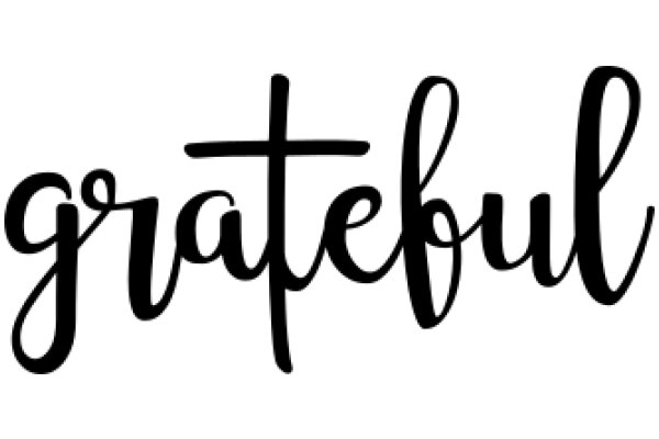 A Simple Logo of the Word 'Grateful' with a Cross-like Design