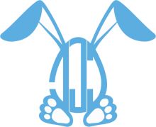 Stylized Blue Easter Bunny Logo