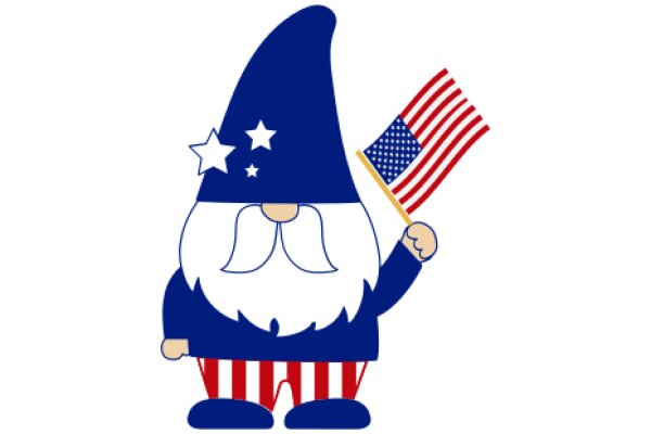 A Patriotic Gnome with an American Flag