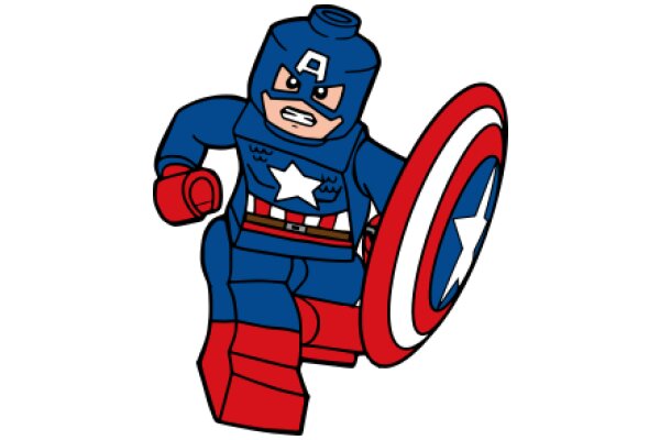 Captain America's Epic Adventure: A Colorful Cartoon