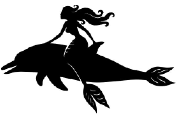 Silhouette of a Mermaid Riding a Whale