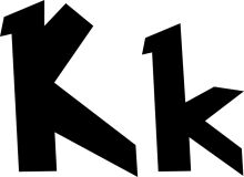 Stylized Black Letter 'K' on a White Background