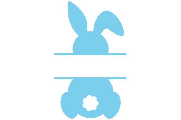 A Blue Bunny with a Flower in a White Background